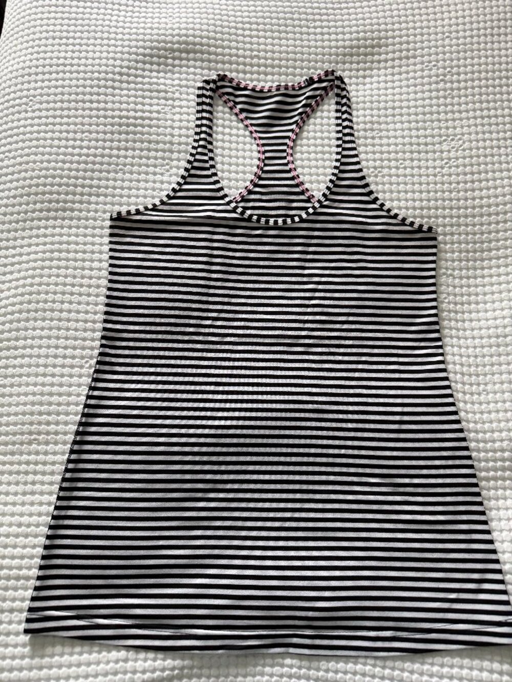 Cool Racerback - Narrow Bold Stripe Black Angel Wing